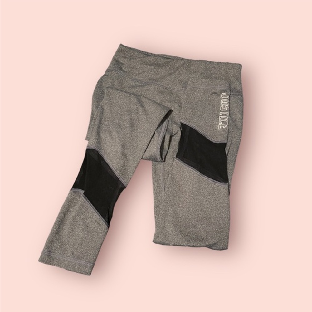 [FREE SHIPPING] Girl’s Justice Active Gray Leggings with Mesh